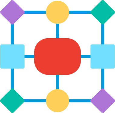 Veri Modeli Düz Vektör Simgesi Tasarımı