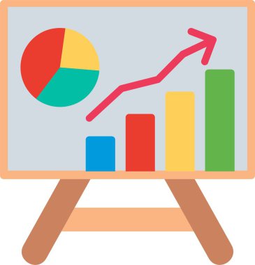 Veri Görselleştirme Düz Vektör Simgesi Tasarımı