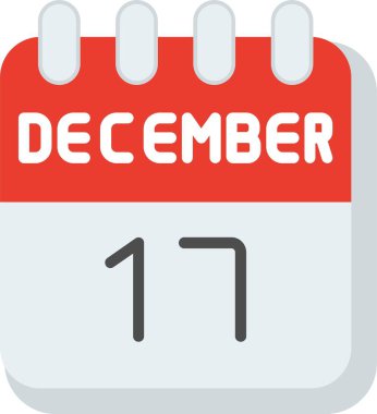 17 Aralık Düz Vektör Simgesi Tasarımı