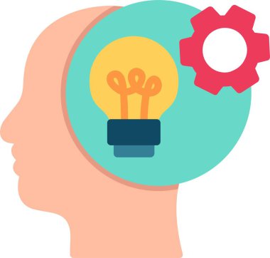 Baş Düz Vektör Simgesi Tasarımı