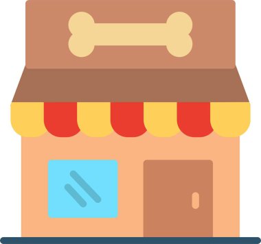 Hayvan Dükkanı Düz Vektör Simgesi Tasarımı