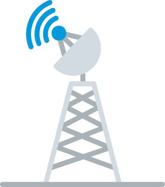 Radar Kulesi Düz Vektör Simgesi Tasarımı