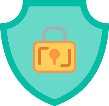 Kalkan Düz Vektör Simgesi Tasarımı