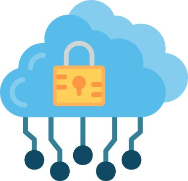 Bulut Hesaplama Düz Vektör Simgesi Tasarımı