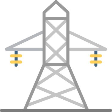 Elektrik Kulesi Düz Vektör Simgesi Tasarımı
