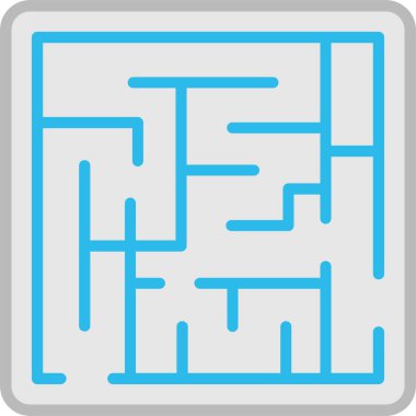 Maze Düz Vektör Simgesi Tasarımı