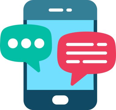 Mobil Sohbet Düz Vektör Simgesi Tasarımı