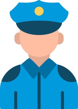 Polis Memuru Düz Vektör Simgesi Tasarımı
