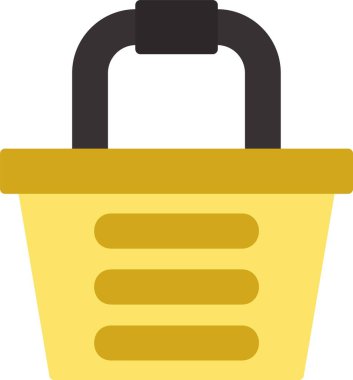 Alışveriş Sepeti Düz Vektör Simgesi Tasarımı