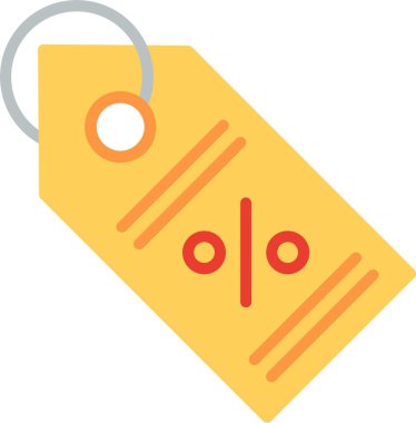 Etiket Düz Vektör Simgesi Tasarımı