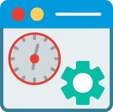 Web Hızı Trafik Düz Vektör Simgesi Tasarımı