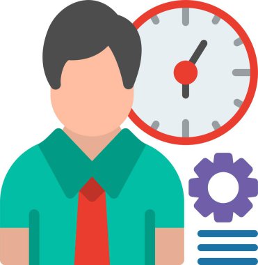 Çalışma saatleri Düz Vektör Simgesi Tasarımı