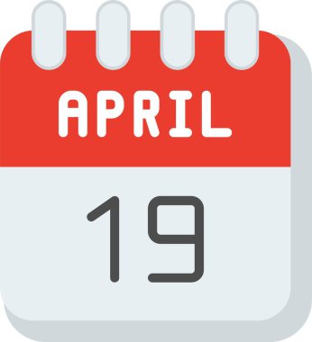 19 Nisan Düz Vektör Simgesi Tasarımı