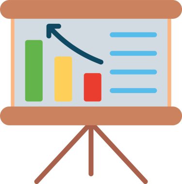 Çubuk Çizelgesi Düz Vektör Simgesi Tasarımı