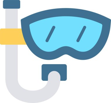 Dalış Düz Vektörü Simgesi Tasarımı