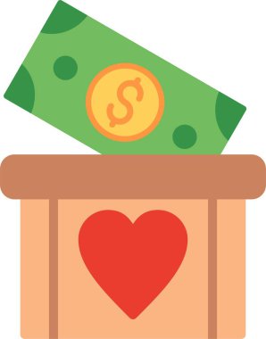 Bağış Düz Vektör Simgesi Tasarımı