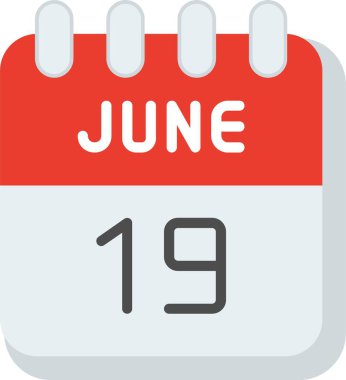 19 Haziran Düz Vektör Simgesi Tasarımı