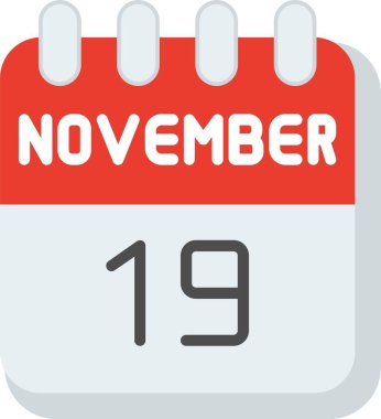 19 Kasım Düz Vektör Simgesi Tasarımı