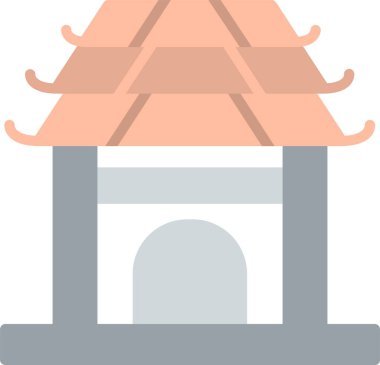 Pavilion Düz Vektör Simgesi Tasarımı