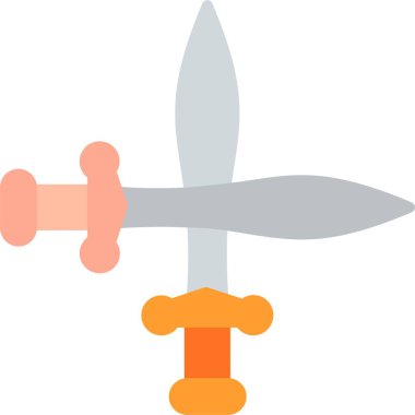 Kılıç Düz Vektör Simgesi Tasarımı