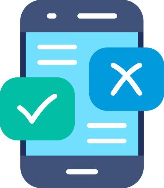 Evet ya da Hayır Düz Vektör Simgesi Tasarımı