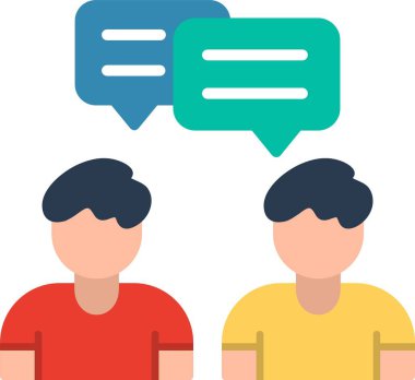 Sohbet Düz Vektör Simgesi Tasarımı