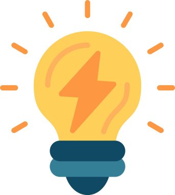 Enerji Düz Vektör Simgesi Tasarımı