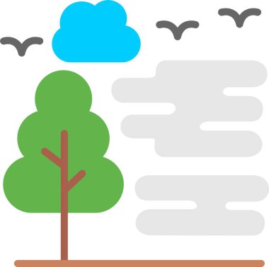 Sis Düz Vektör Simgesi Tasarımı