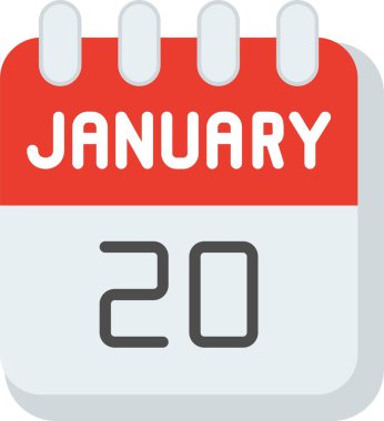 20 Ocak Düz Vektör Simgesi Tasarımı