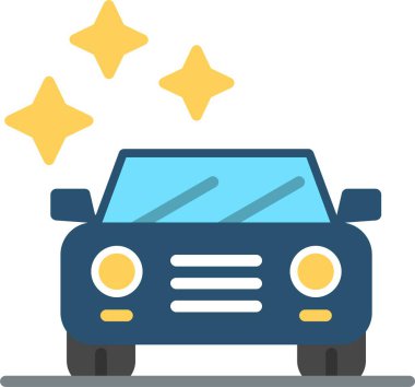 Yeni Otomobil Düz Vektör Simgesi Tasarımı