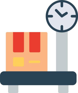 Paket Ağırlığı Düz Vektör Simgesi Tasarımı