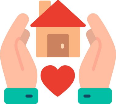 Sığınak Düz Vektör Simgesi Tasarımı