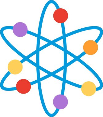 Atom Düz Vektör Simgesi Tasarımı