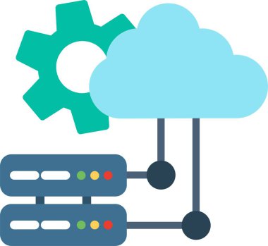 Bulut sunucusu Düz Vektör Simgesi Tasarımı