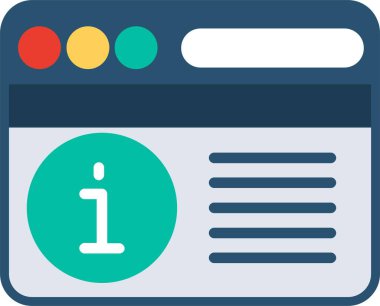 Bilgi Düz Vektör Simgesi Tasarımı