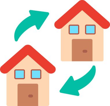 Ev Düz Vektör Simgesi Tasarımı Taşınıyor