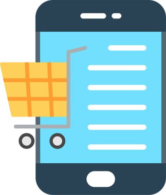 Düz Vektör Simgesi Tasarımı Alışverişi