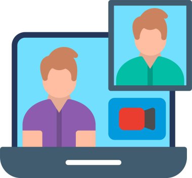 Video Çağrısı Düz Vektör Simgesi Tasarımı