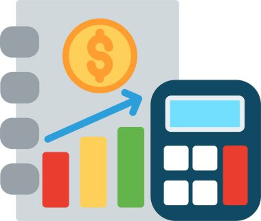 Hesap Düz Vektör Simgesi Tasarımı