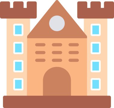 Bratislava Kalesi Düz Vektör Simgesi Tasarımı