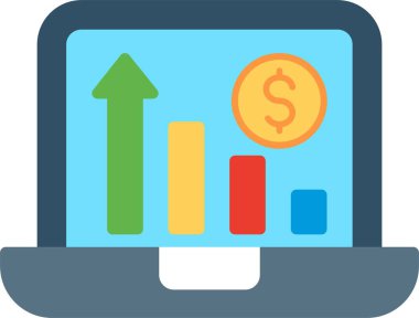 İş Büyümesi Düz Vektör Simgesi Tasarımı