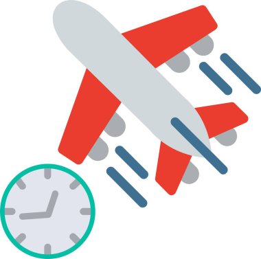 Gecikmeli Düz Vektör Simgesi Tasarımı