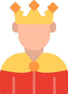 King Düz Vektör Simgesi Tasarımı