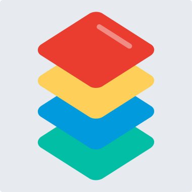 Katmanlar Düz Vektör Simgesi Tasarımı