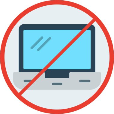 Laptop Düz Vektör Simgesi Tasarımı Yok
