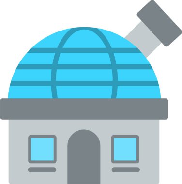 Gözlemevi Düz Vektör Simgesi Tasarımı