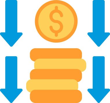 İflas Düz Vektör Simgesi Tasarımı