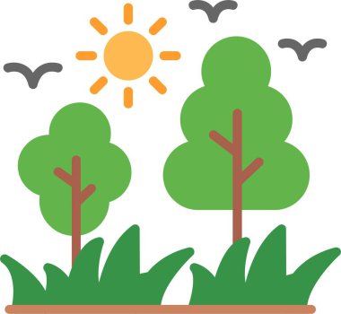 Çevresel Düz Vektör Simgesi Tasarımı