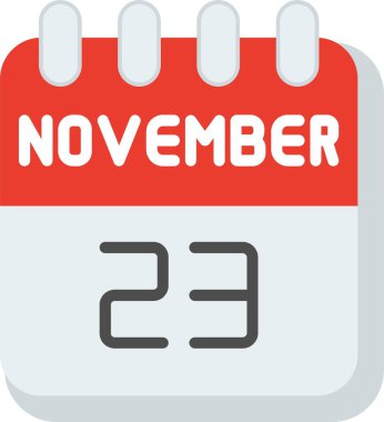 23 Kasım Düz Vektör Simgesi Tasarımı