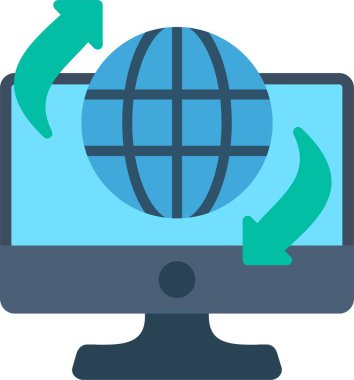 Uzaktan Erişim Düz Vektör Simgesi Tasarımı